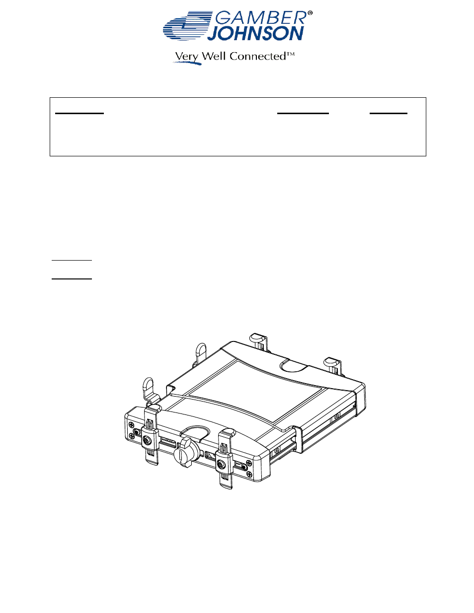 Gamber-Johnson 7120-0635 User Manual | 4 pages