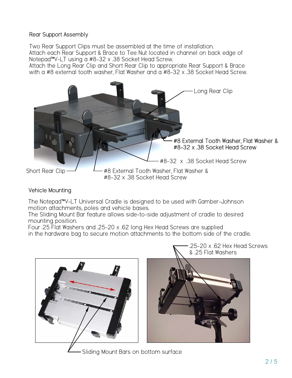 Gamber-Johnson 7160-0402 User Manual | Page 2 / 5