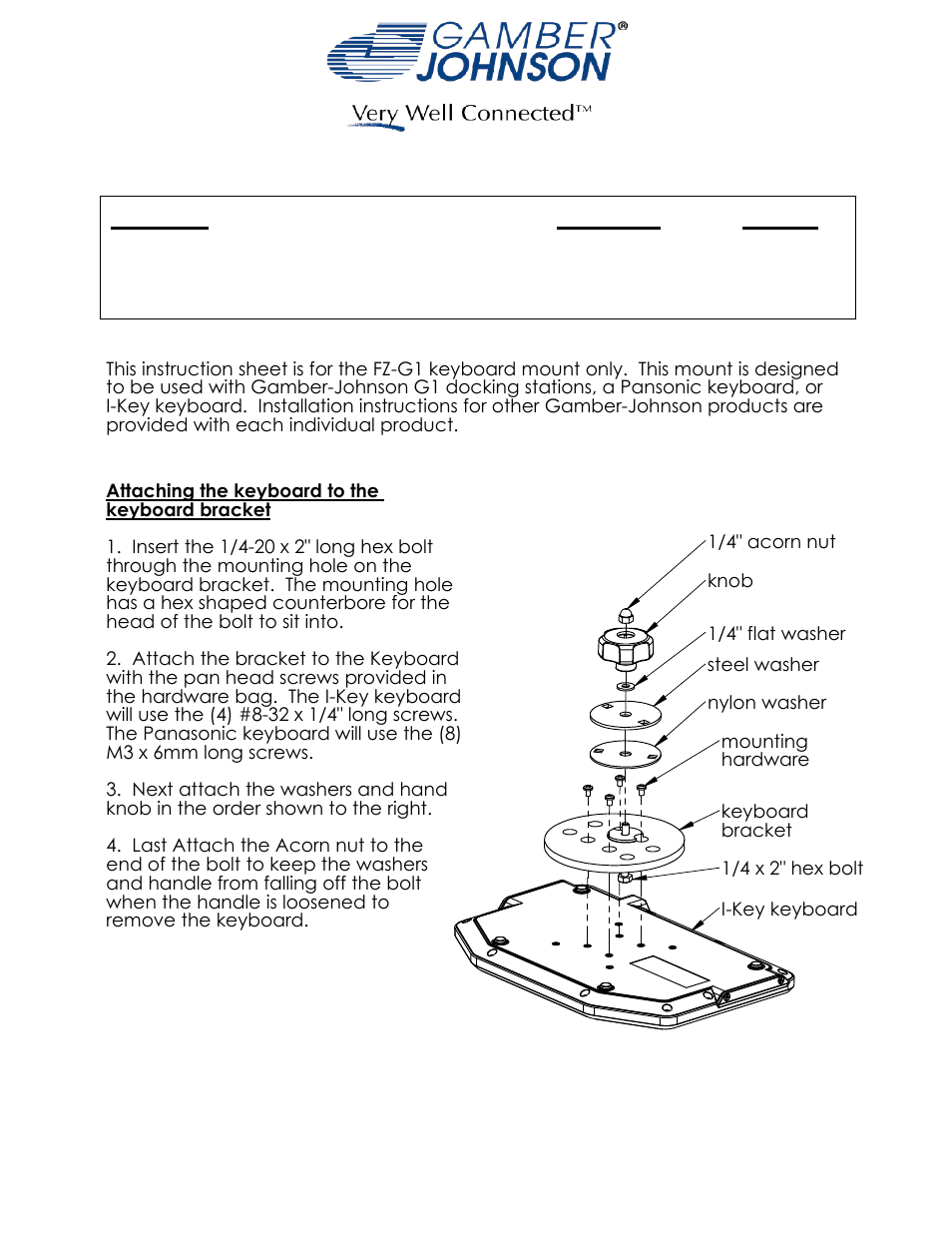 Gamber-Johnson 7160-0512 User Manual | 3 pages