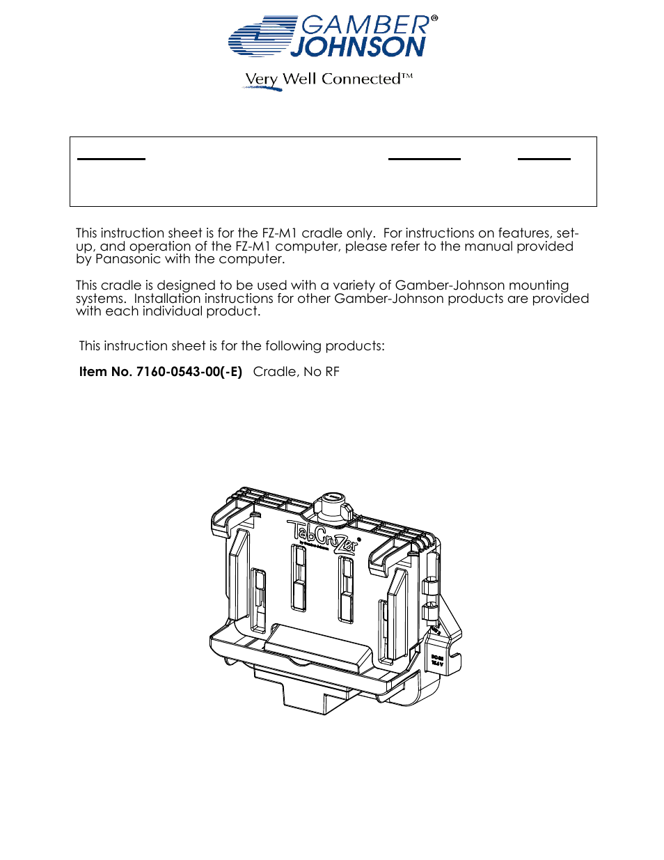 Gamber-Johnson 7160-0543-xx User Manual | 3 pages