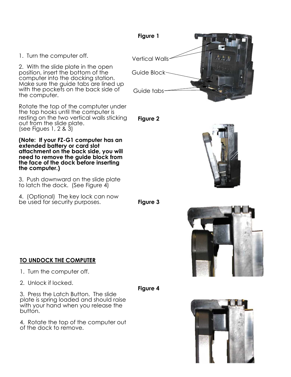 Docking and undocking the computer | Gamber-Johnson 7160-0486 User Manual | Page 4 / 5