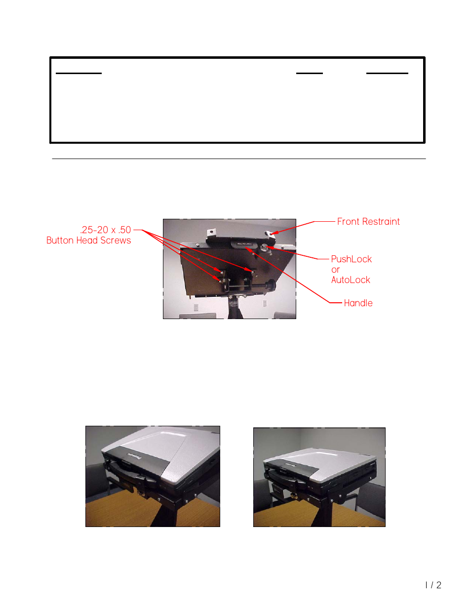 Gamber-Johnson 7160-0136 User Manual | 2 pages