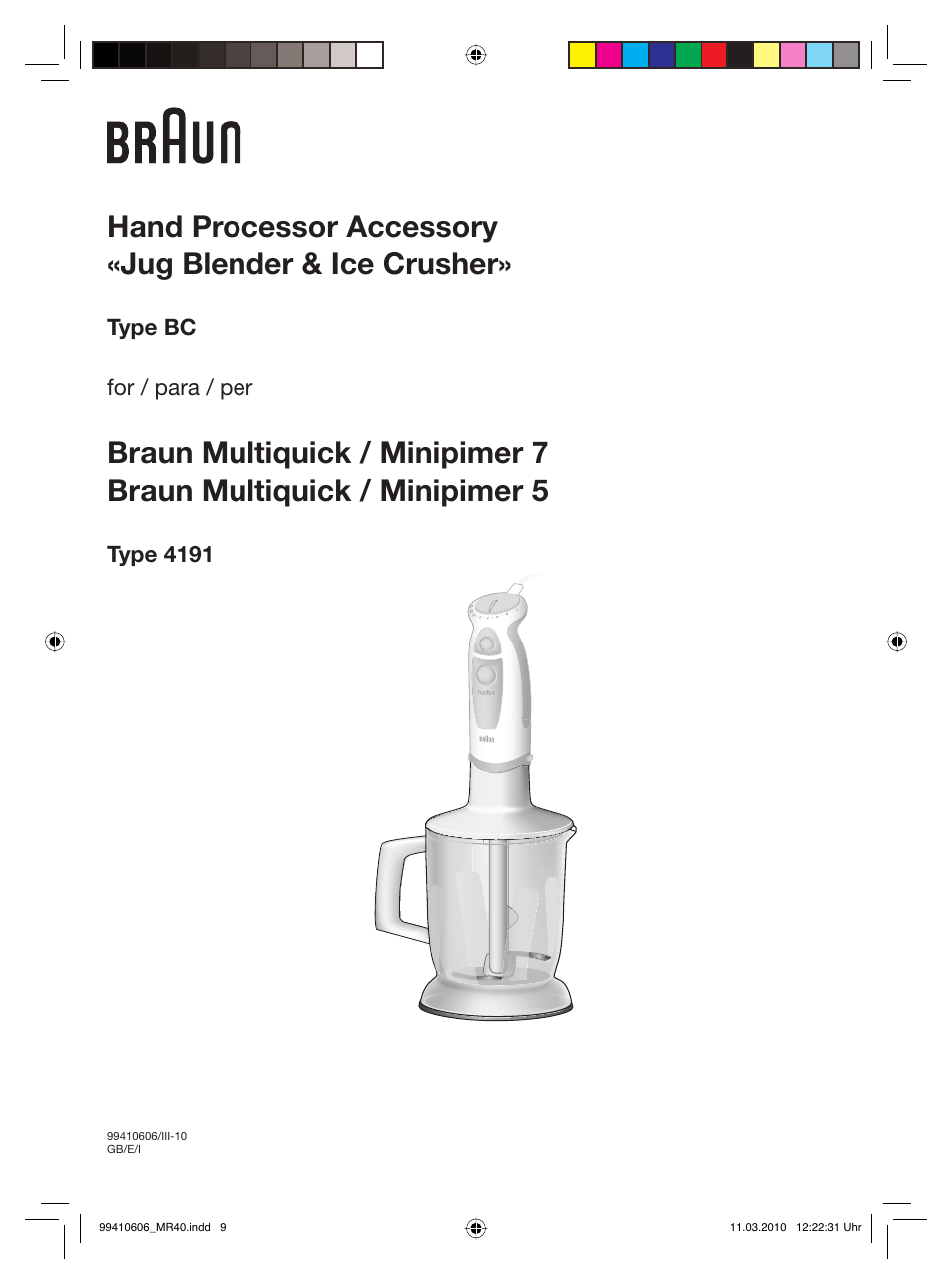 Braun 4191 User Manual | 8 pages