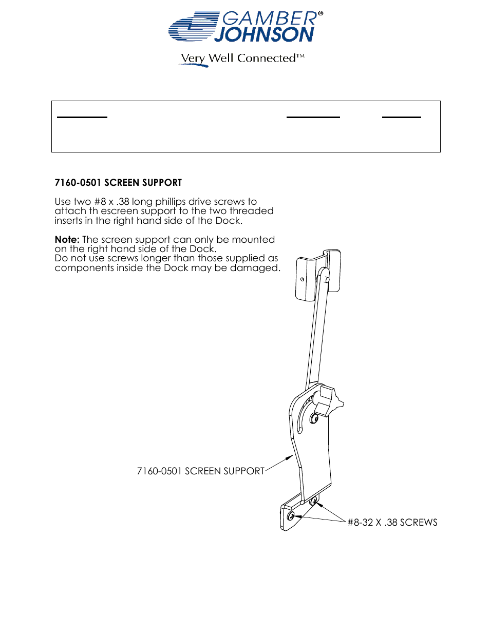 Gamber-Johnson 7160-0501 User Manual | 1 page
