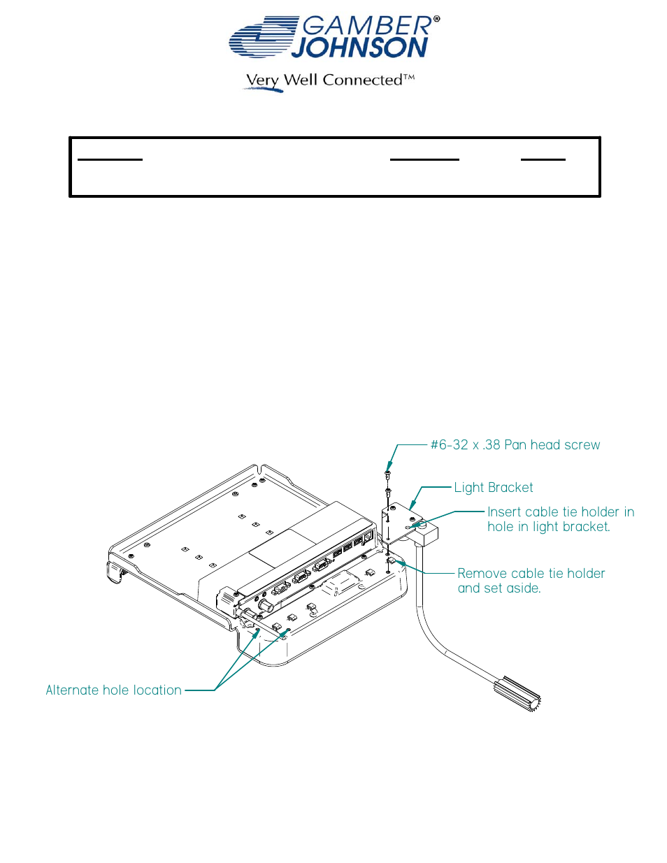 Gamber-Johnson 7160-0215 User Manual | 1 page