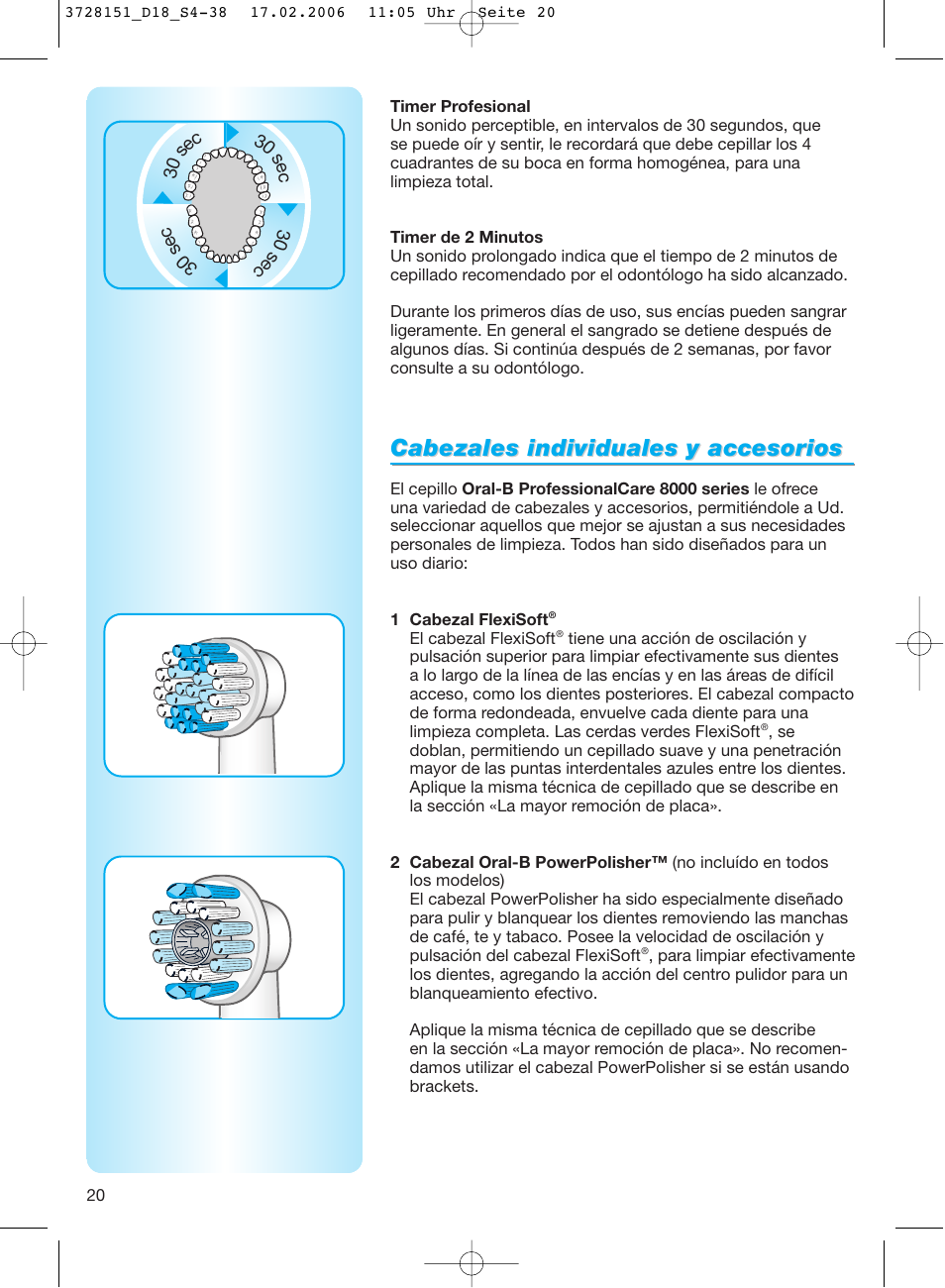 Cabezales individuales y accesorios | Braun 8000 series User Manual | Page 20 / 34