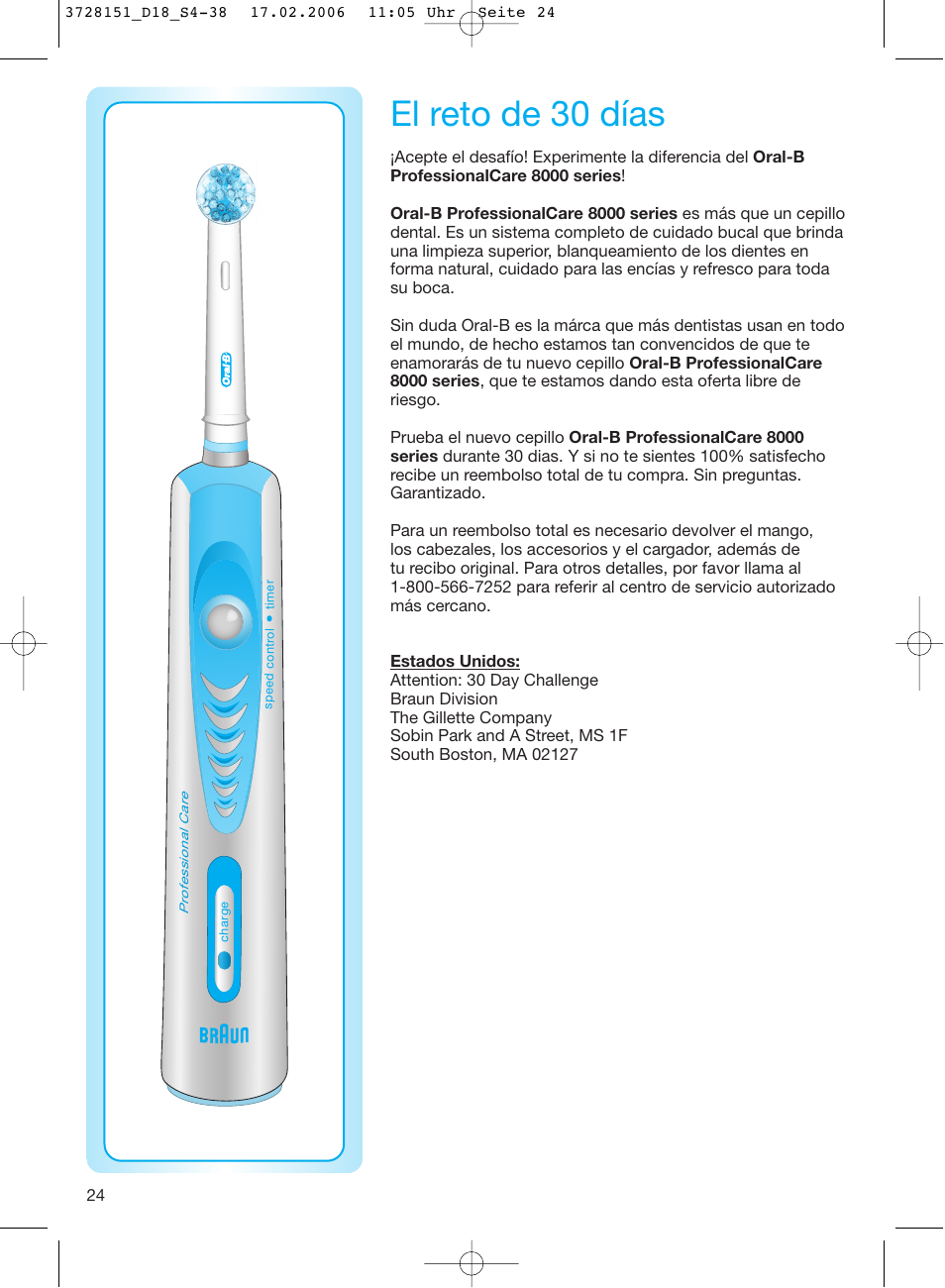 El reto de 30 días | Braun 8000 series User Manual | Page 24 / 34