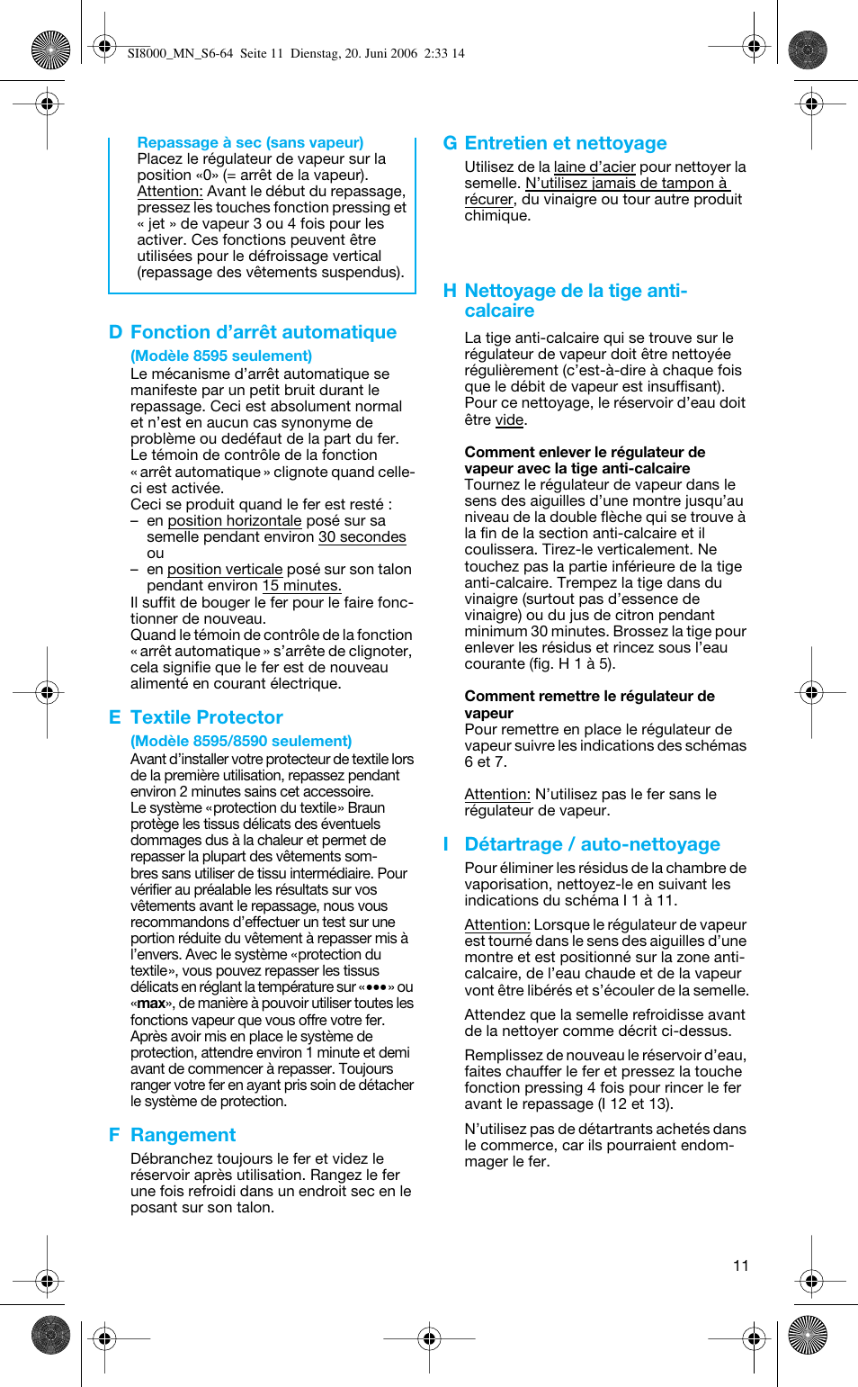 Braun SI 8595 User Manual | Page 11 / 61