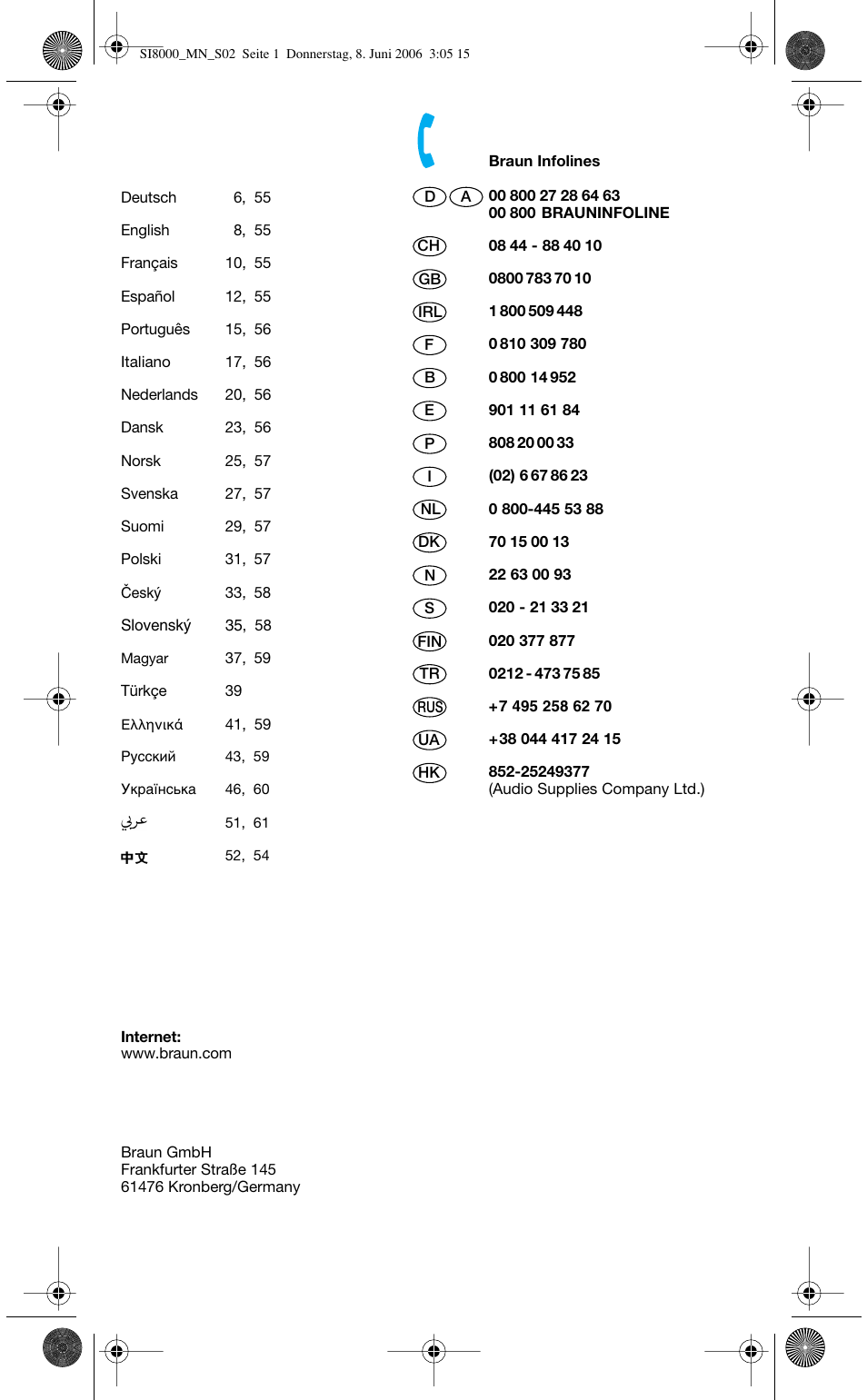 Braun SI 8595 User Manual | Page 2 / 61