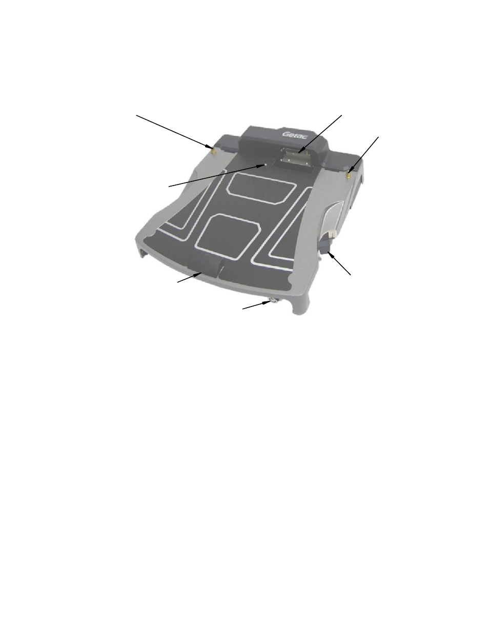 B300 cradle feature identification | Gamber-Johnson 7160-0570-xx User Manual | Page 2 / 3