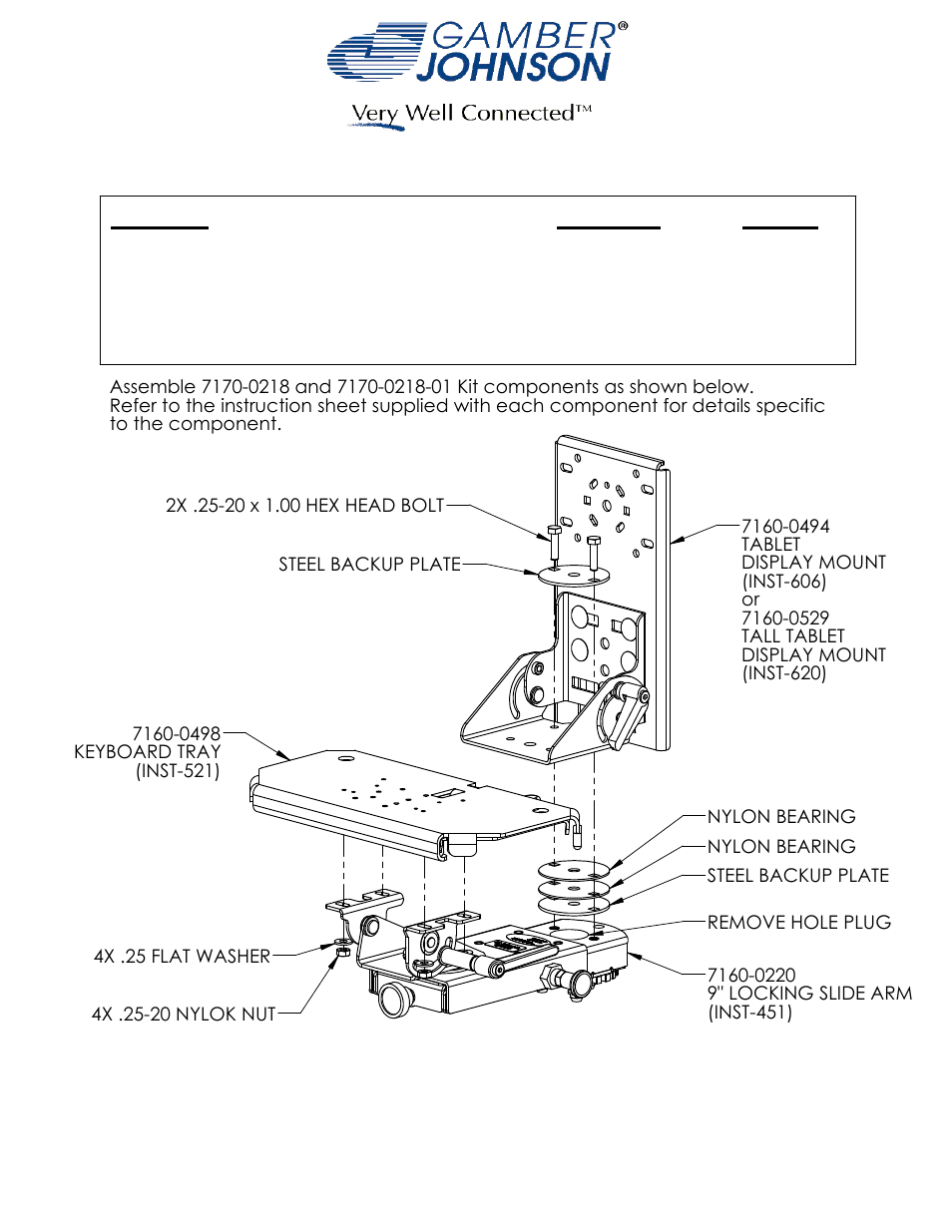 Gamber-Johnson 7170-0218 User Manual | 1 page