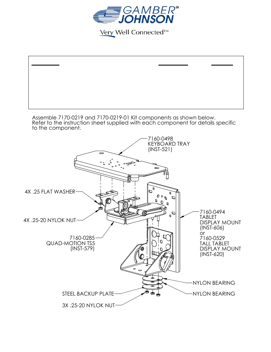 Gamber-Johnson 7170-0219 User Manual | 1 page