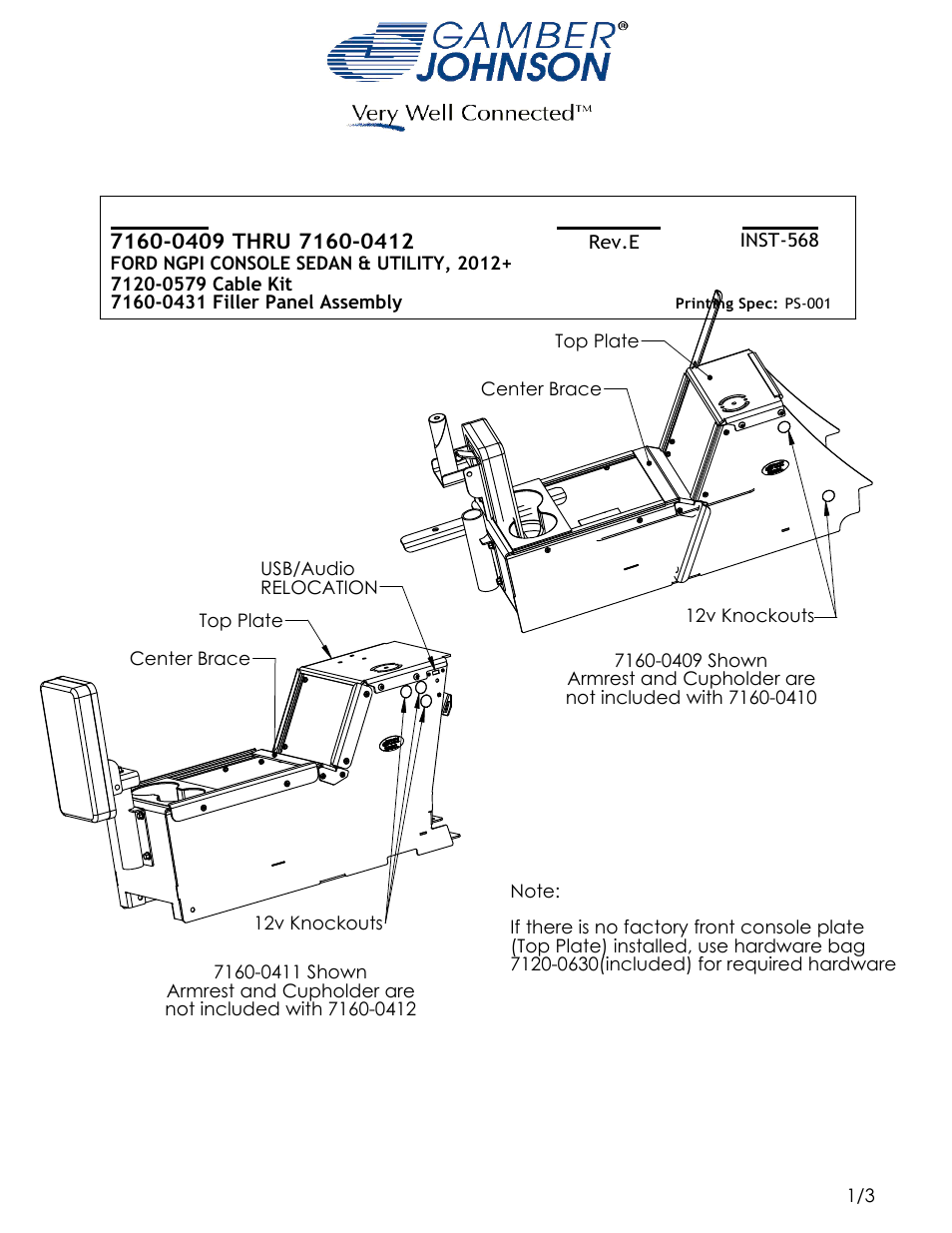 Gamber-Johnson 7160-0409 User Manual | 3 pages