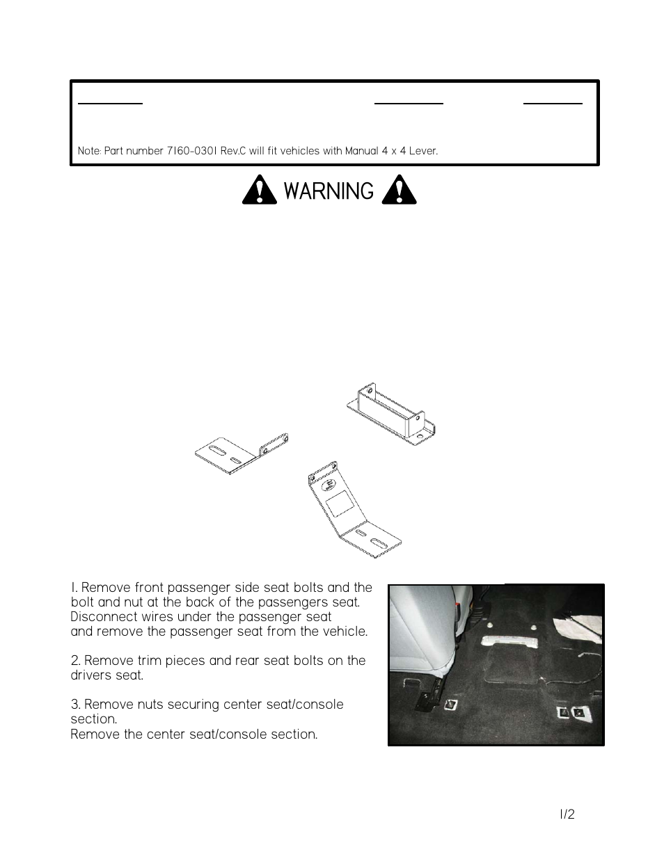 Gamber-Johnson 7160-0301 User Manual | 2 pages