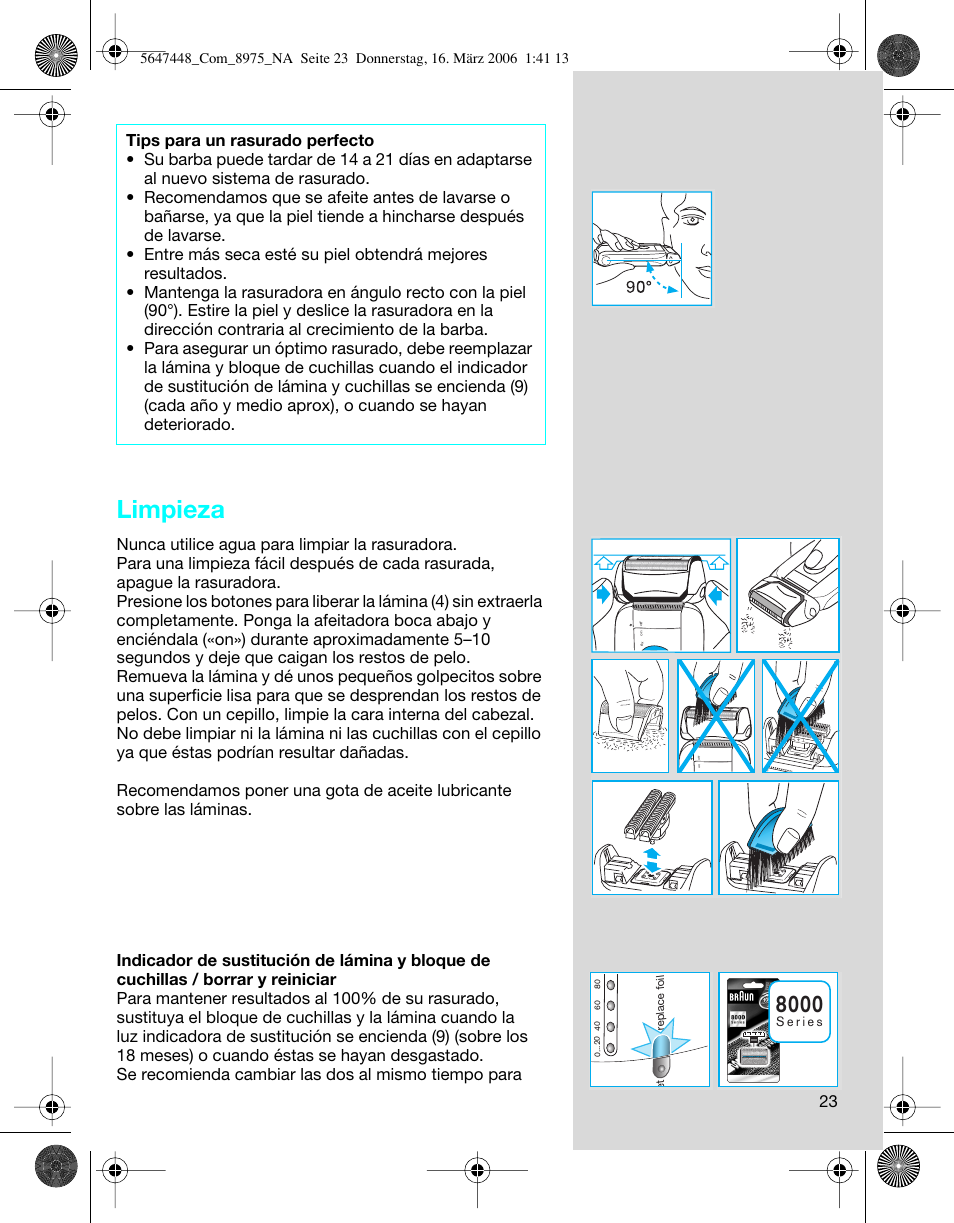 Limpieza | Braun 5647 User Manual | Page 23 / 26