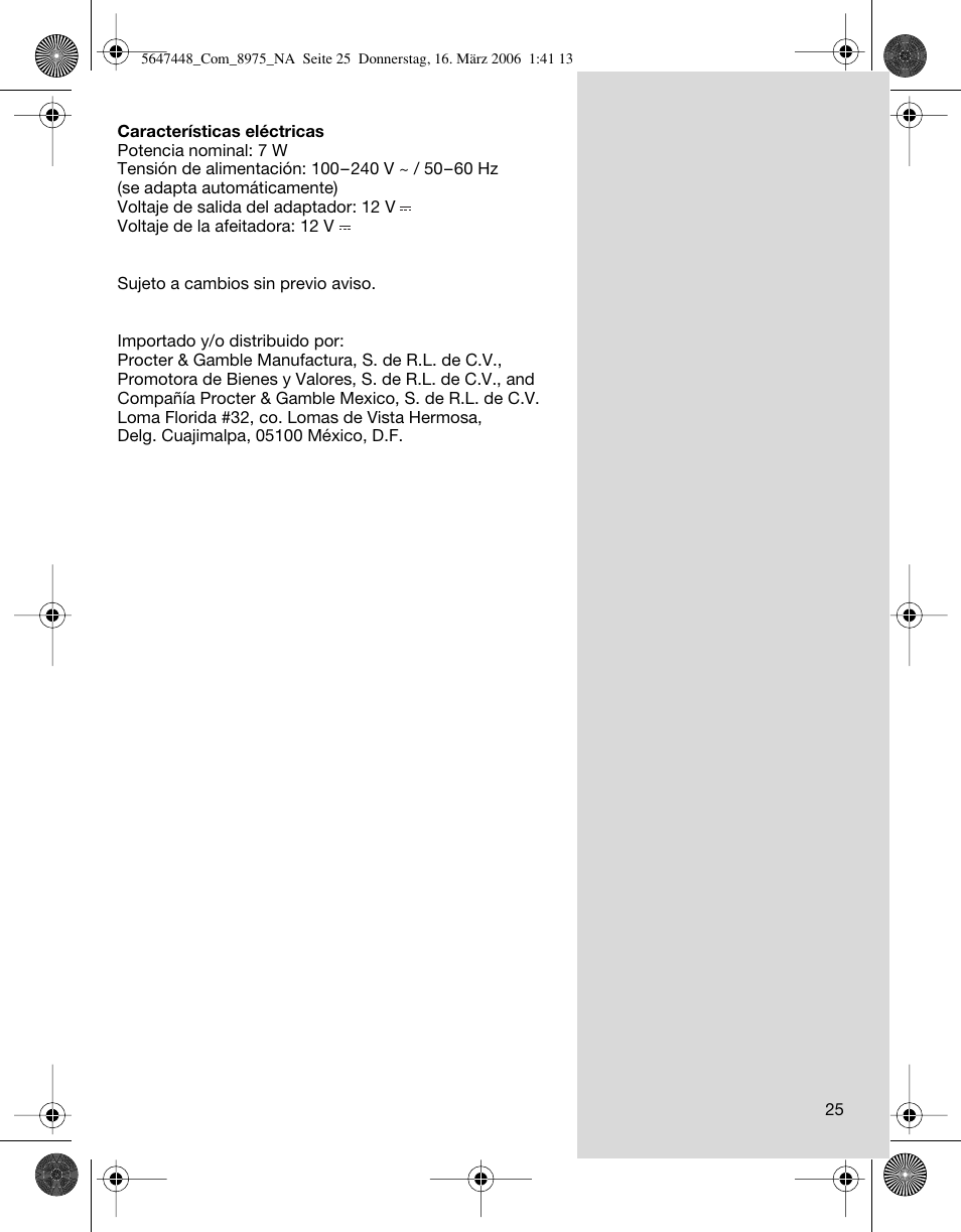 Braun 5647 User Manual | Page 25 / 26