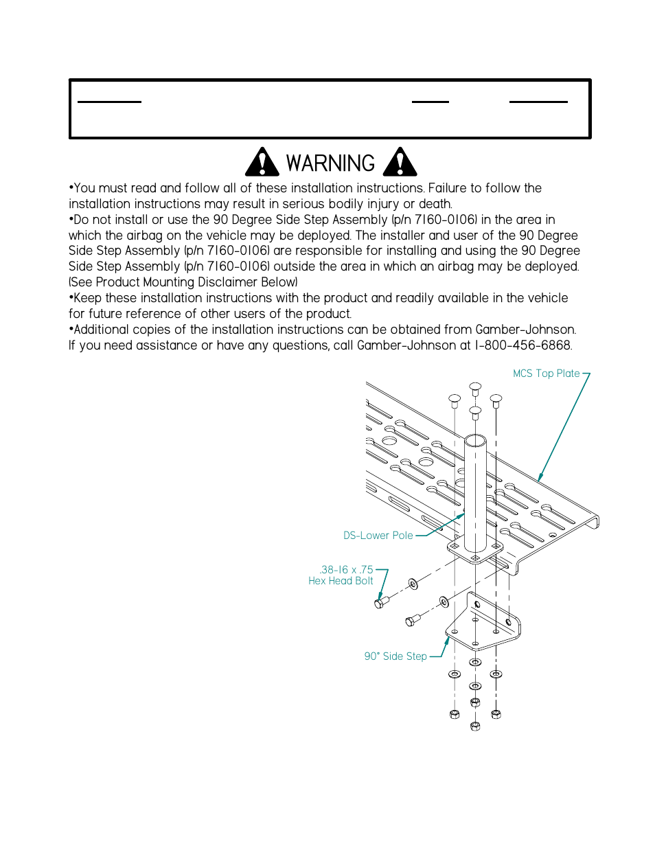 Gamber-Johnson 7160-0106 User Manual | 2 pages