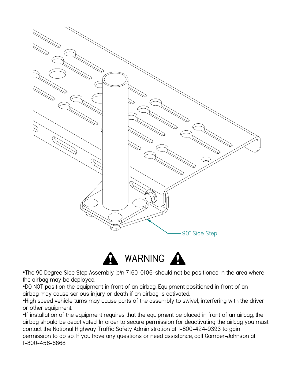 Warning | Gamber-Johnson 7160-0106 User Manual | Page 2 / 2