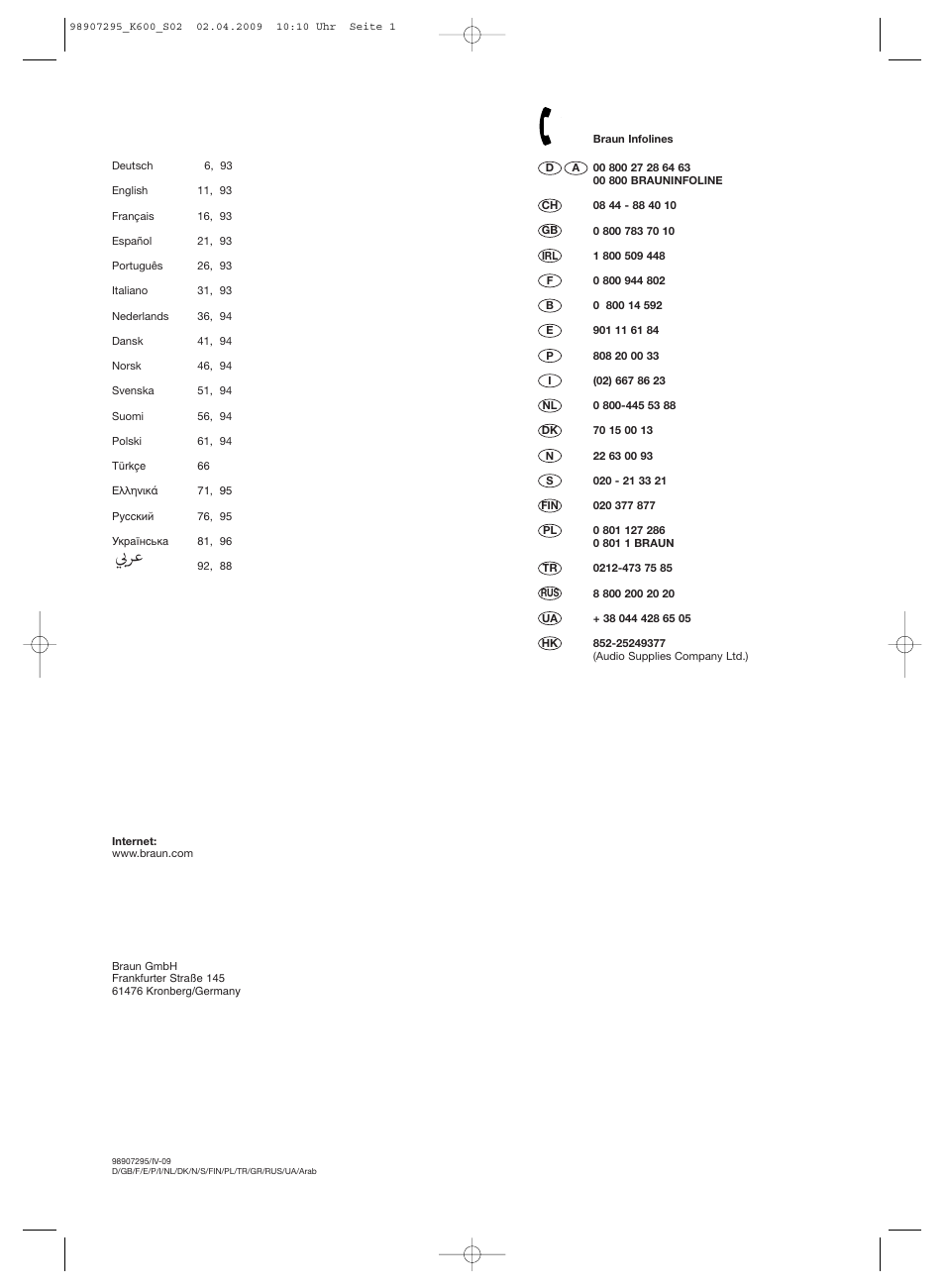 Braun CombiMax 650 User Manual | Page 2 / 95