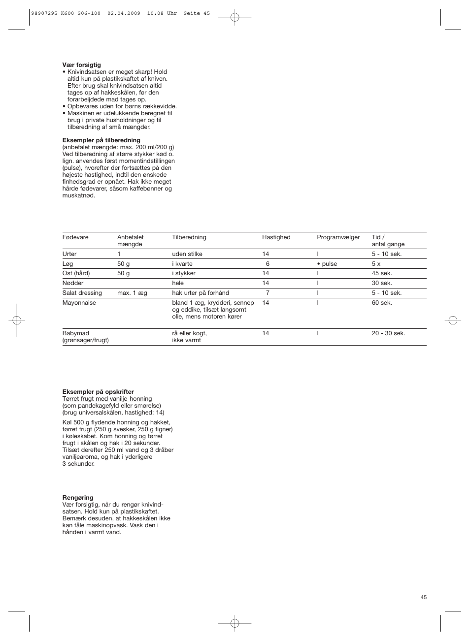 Braun CombiMax 650 User Manual | Page 44 / 95