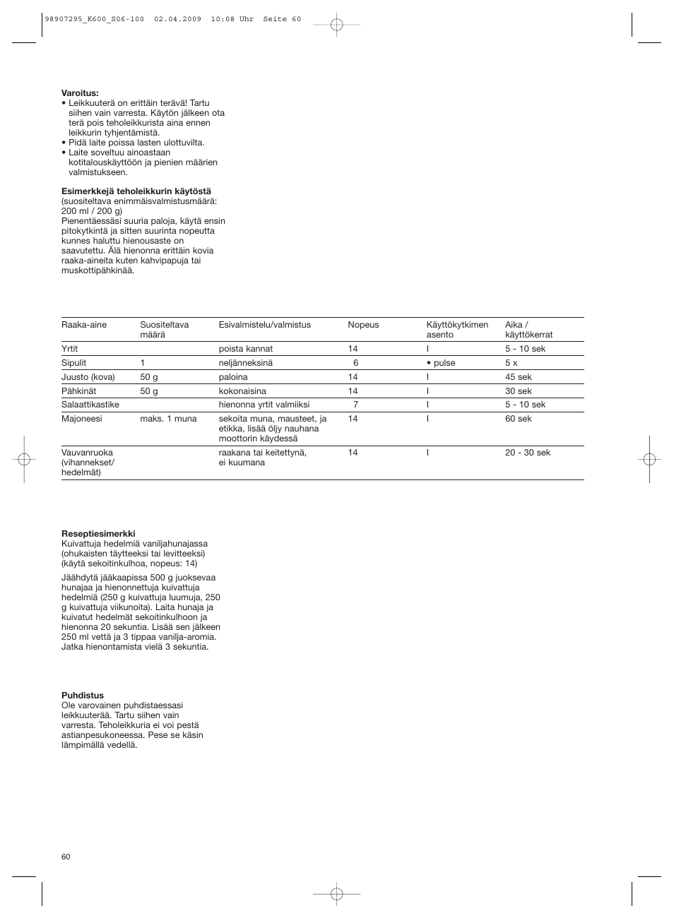 Braun CombiMax 650 User Manual | Page 59 / 95