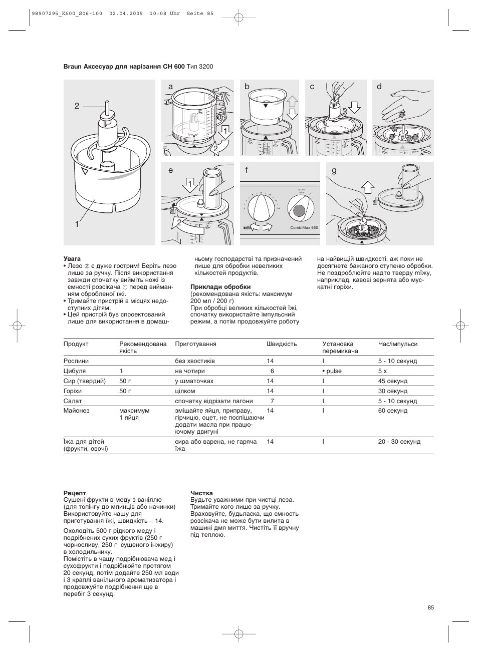 Braun CombiMax 650 User Manual | Page 84 / 95