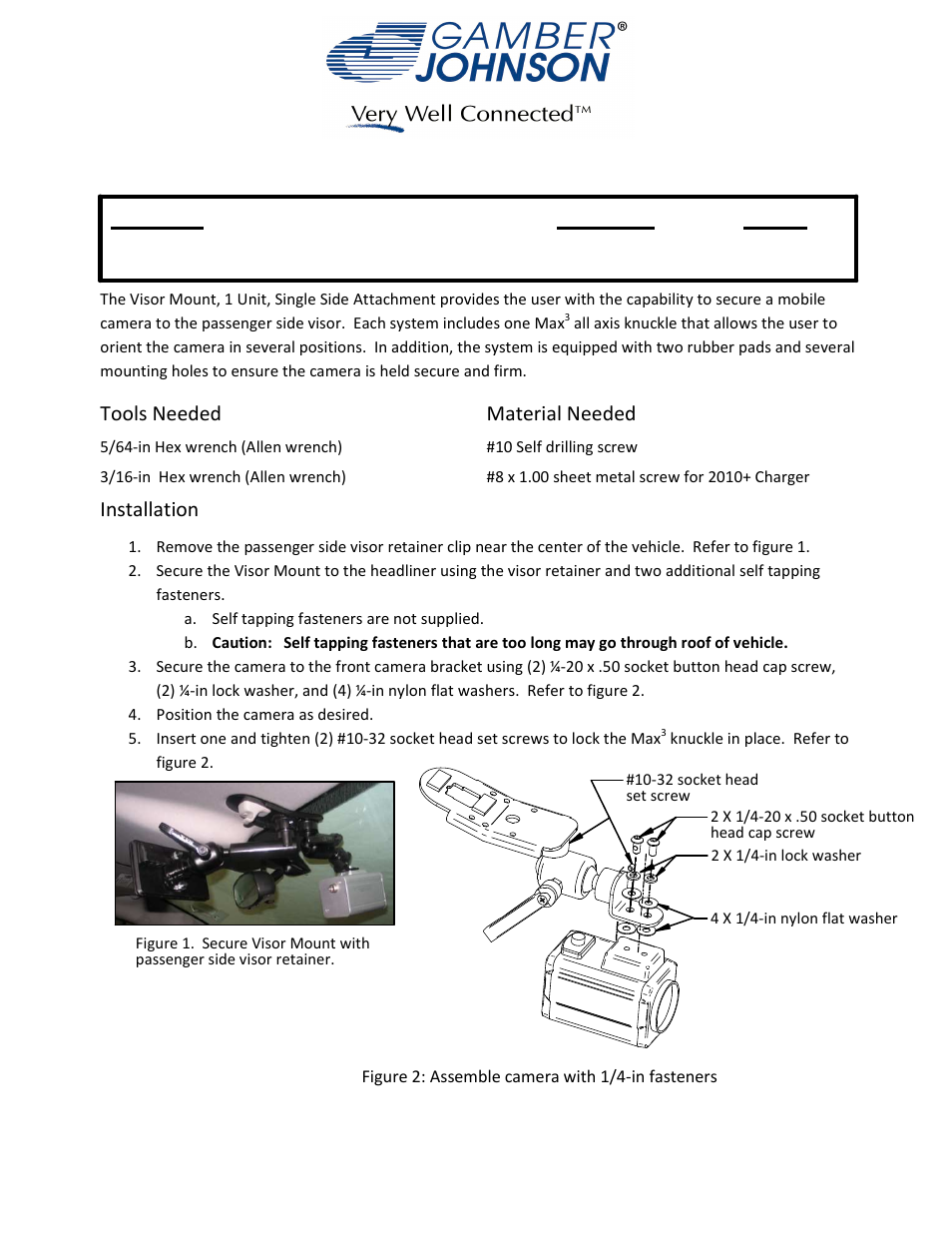 Gamber-Johnson 7160-0372 User Manual | 1 page