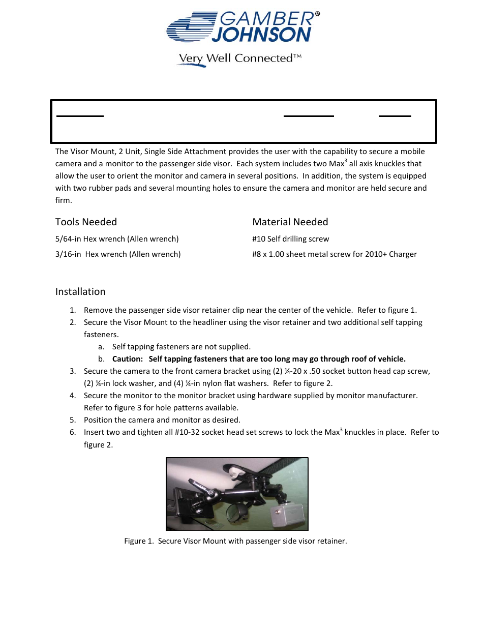 Gamber-Johnson 7160-0373 User Manual | 2 pages