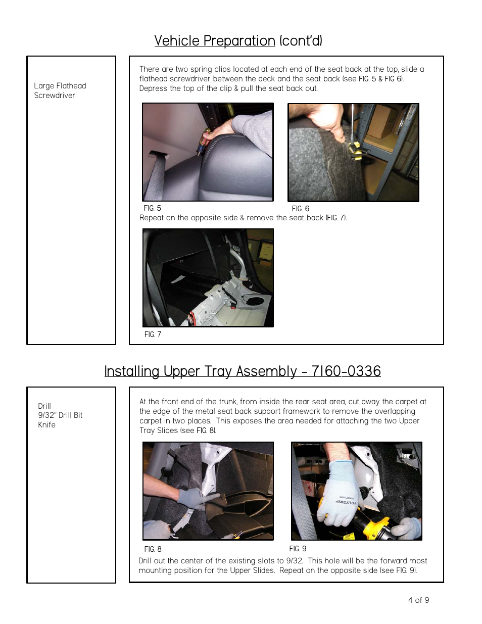 Vehicle preparation (cont'd) | Gamber-Johnson 7160-0020 User Manual | Page 4 / 9