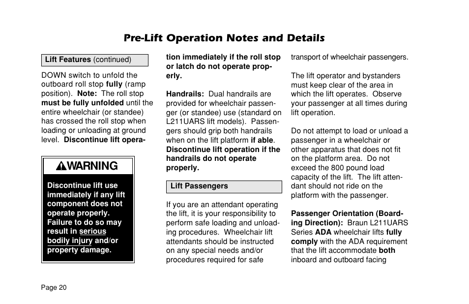 Warning | Braun ULTRA SERIES 05 L200UARS User Manual | Page 22 / 51