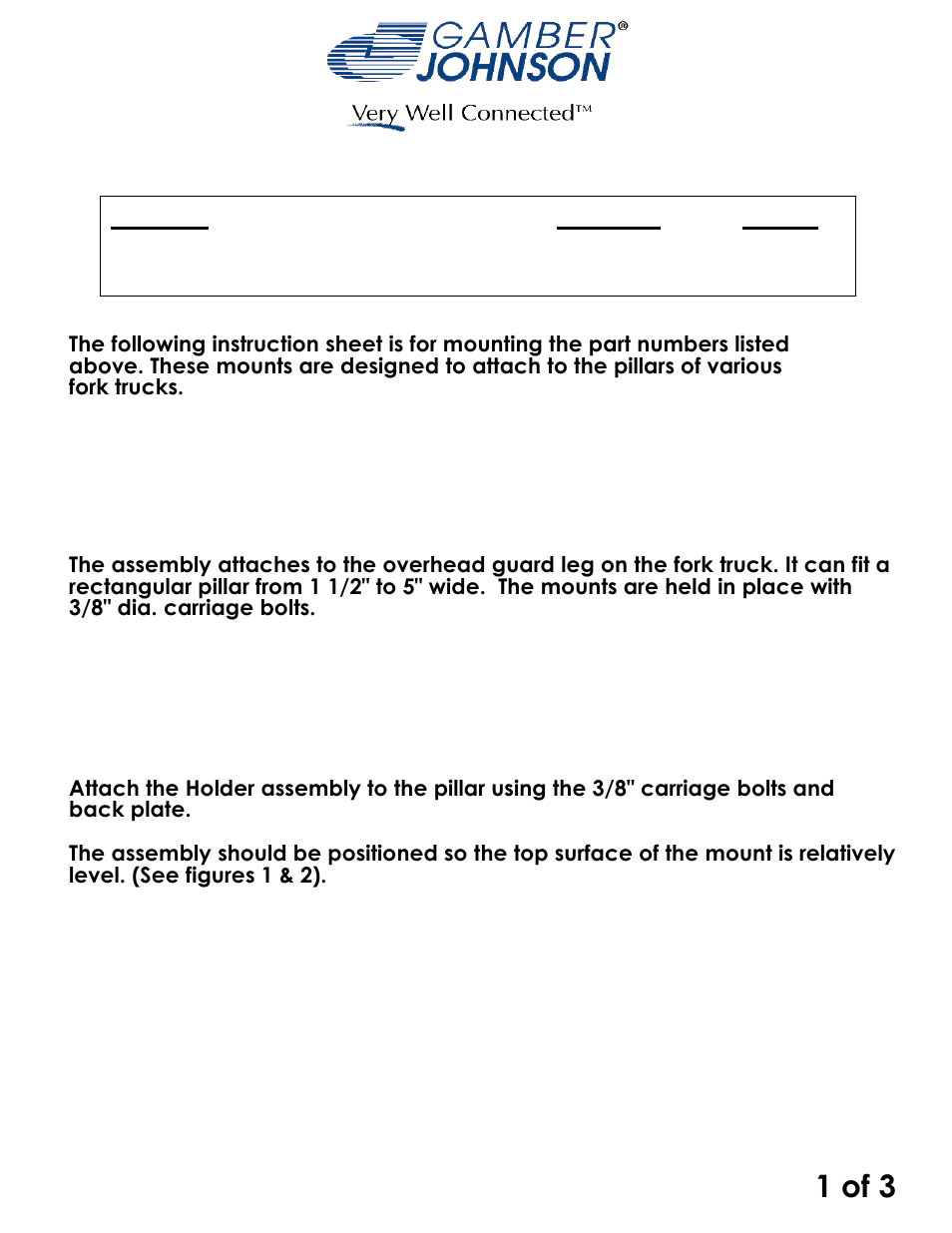 Gamber-Johnson 7160-0499 User Manual | 3 pages