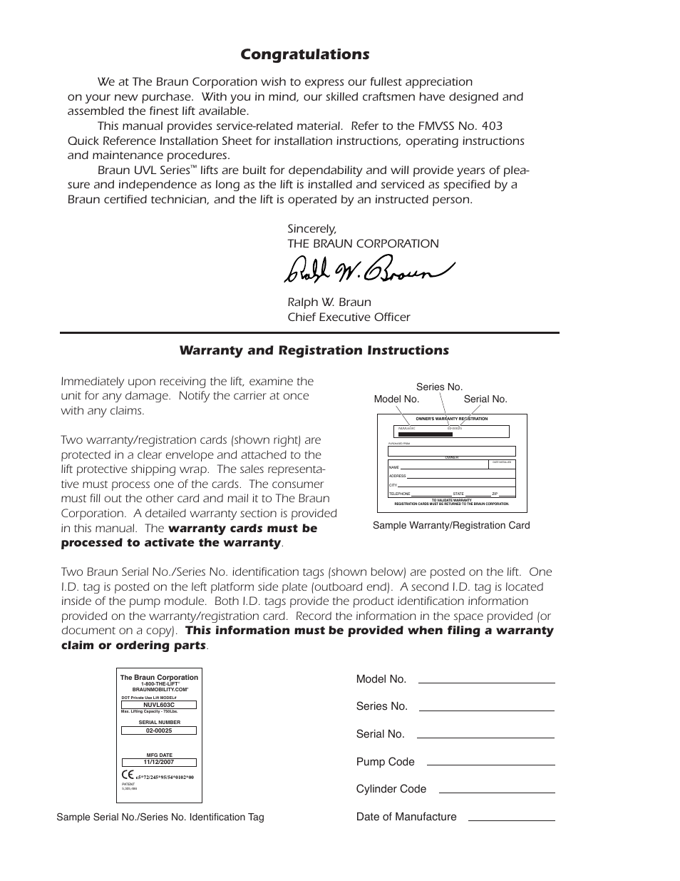 Warranty and registration instructions | Braun NUVL603C User Manual | Page 2 / 38