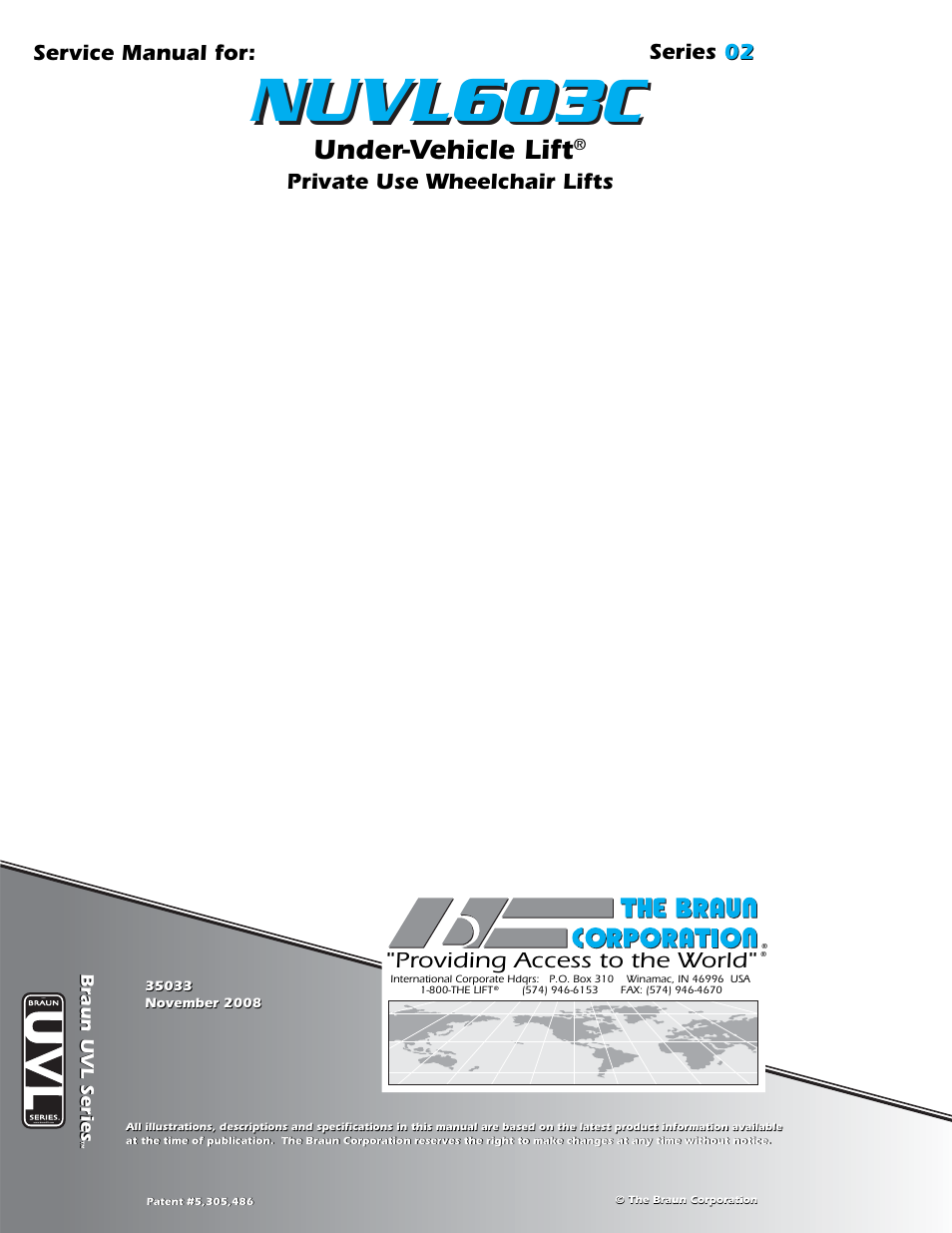 Cjka+%(8, Under-vehicle lift, Private use wheelchair lifts | Braun NUVL603C User Manual | Page 38 / 38