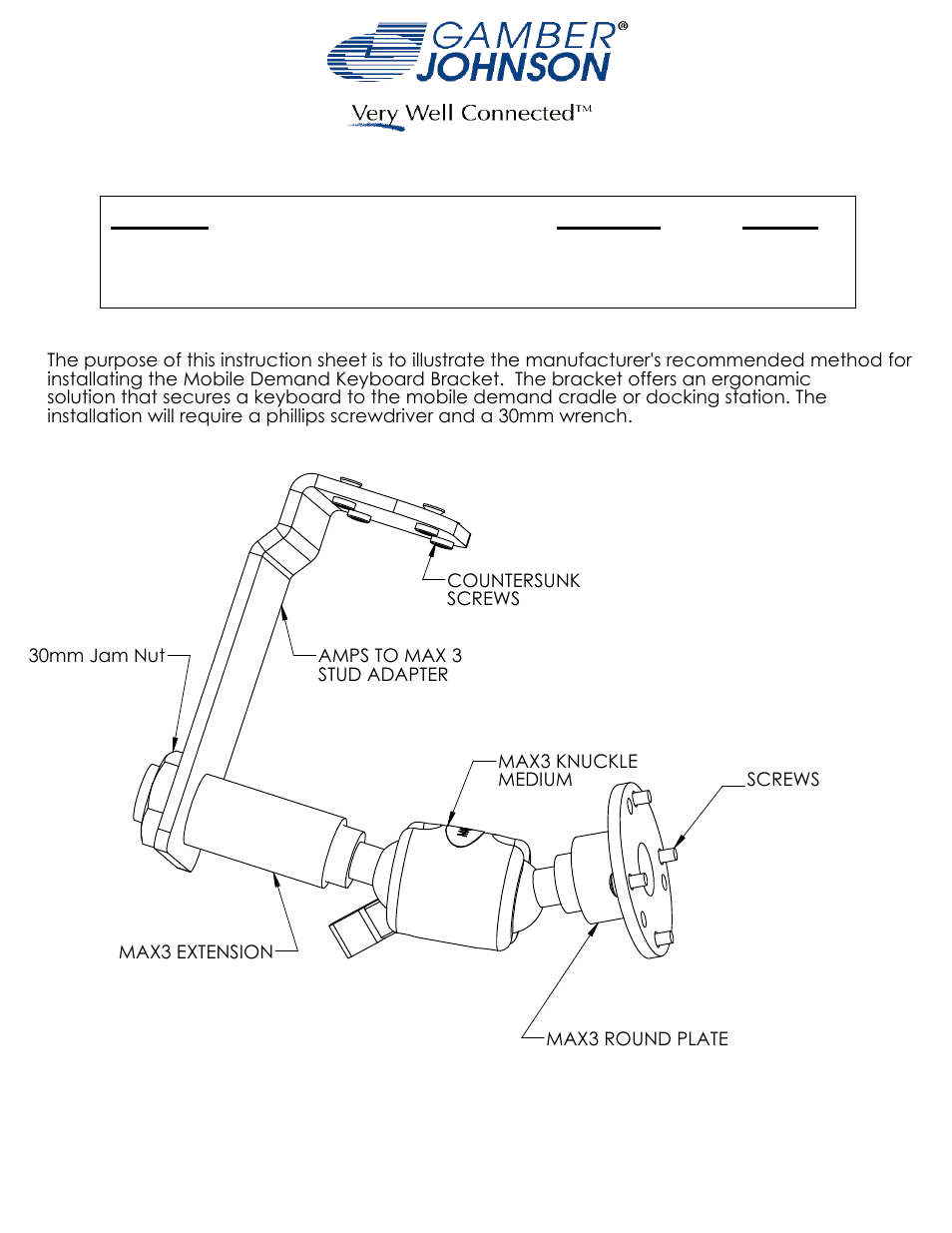 Gamber-Johnson 7170-0191 User Manual | 3 pages