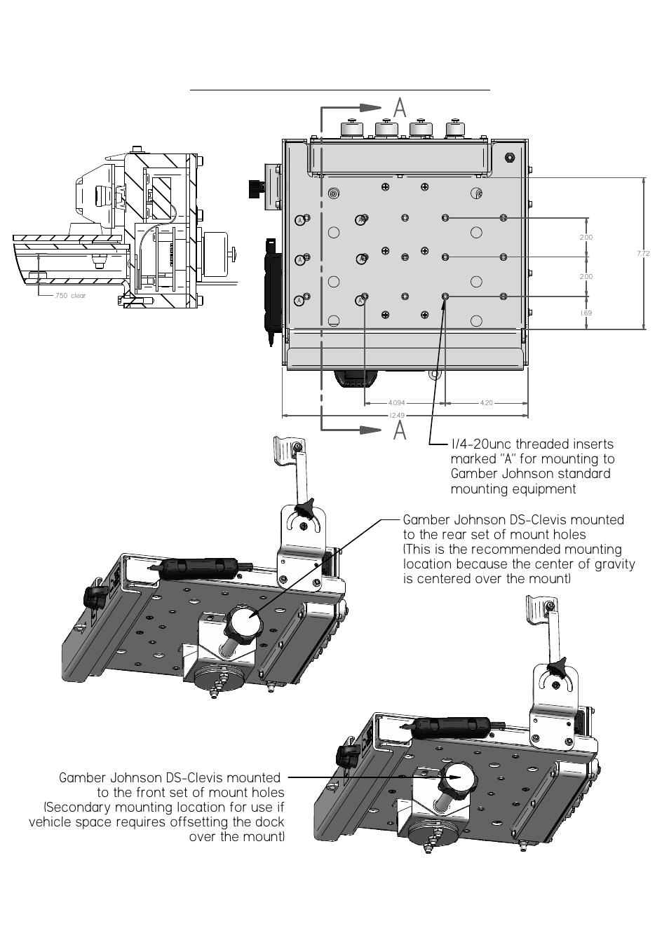 Standard mounting hole locations | Gamber-Johnson 7160-0377-xx User Manual | Page 3 / 10