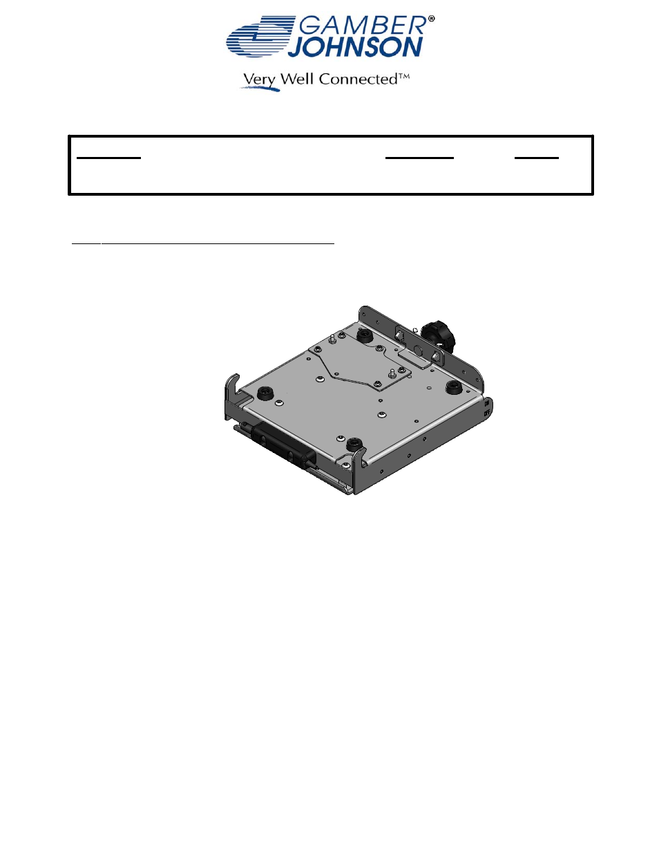 Gamber-Johnson 7160-0324 User Manual | 4 pages