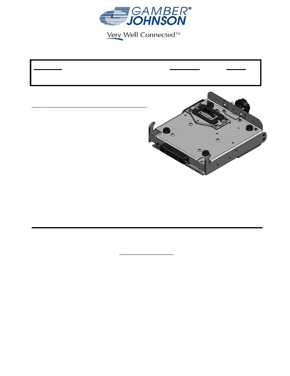 Gamber-Johnson 7160-0283 User Manual | 6 pages