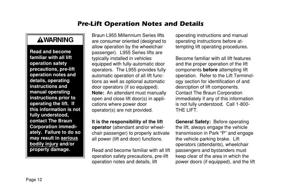 Warning | Braun L955 User Manual | Page 14 / 43