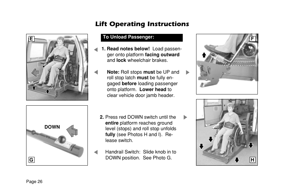 Lift operating instructions | Braun L955 User Manual | Page 28 / 43