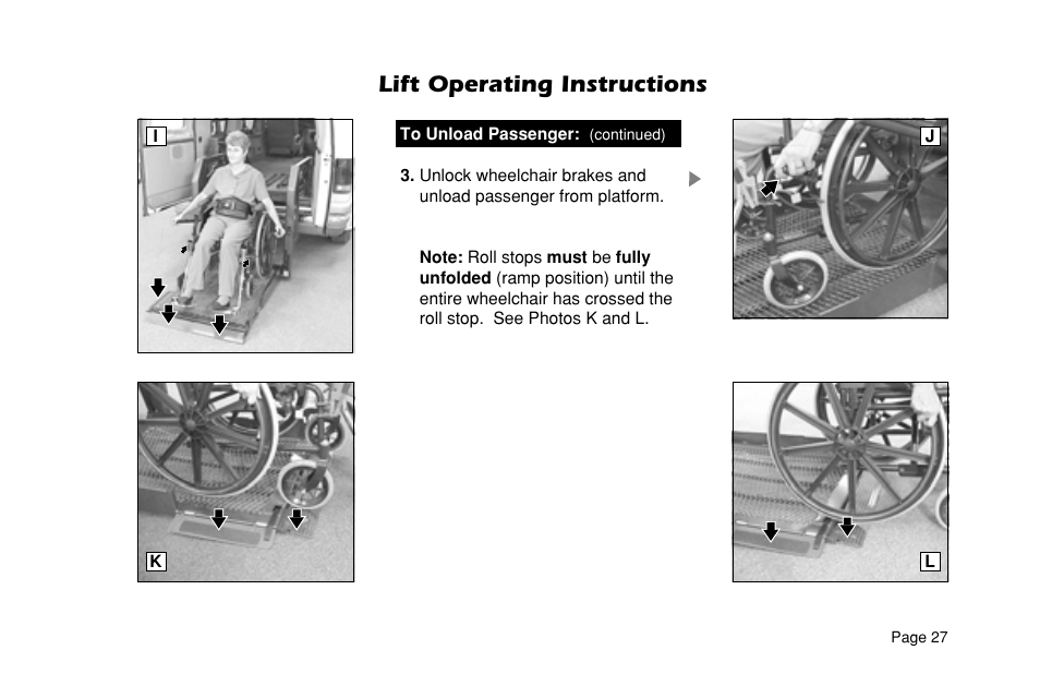 Lift operating instructions | Braun L955 User Manual | Page 29 / 43