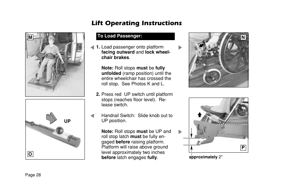 Lift operating instructions | Braun L955 User Manual | Page 30 / 43