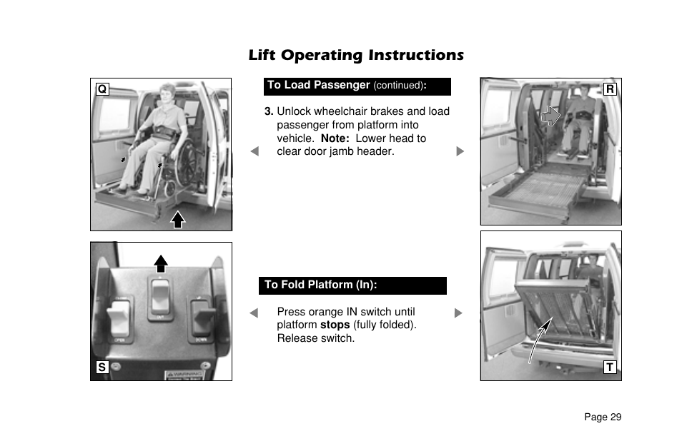 Lift operating instructions | Braun L955 User Manual | Page 31 / 43