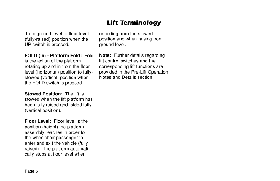 Lift terminology | Braun L955 User Manual | Page 8 / 43