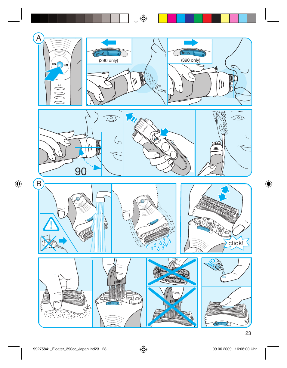 Click | Braun 350CC User Manual | Page 23 / 31