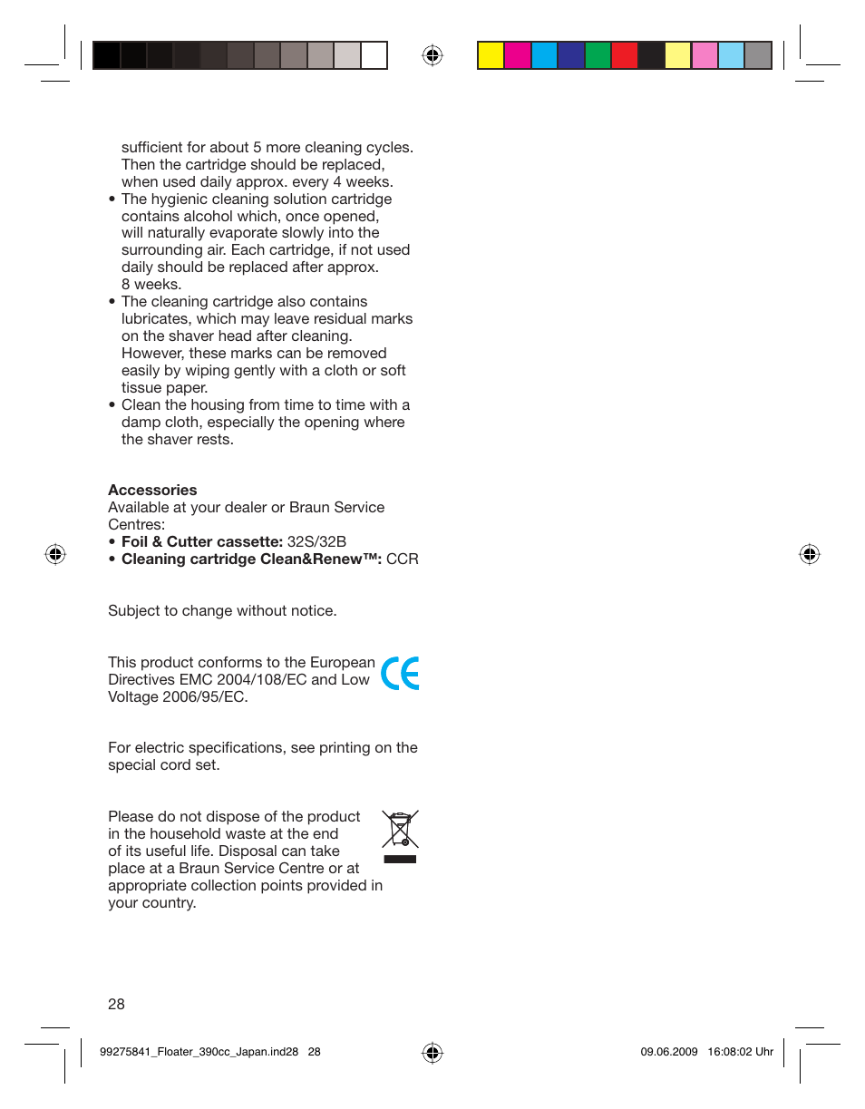Braun 350CC User Manual | Page 28 / 31