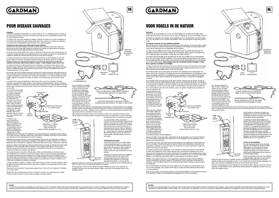 Cameranestdoos, Nichoir a camera, Voor vogels in de natuur | Pour oiseaux sauvages, Nl fr | Gardman Rededasse med Kamera User Manual | Page 3 / 4