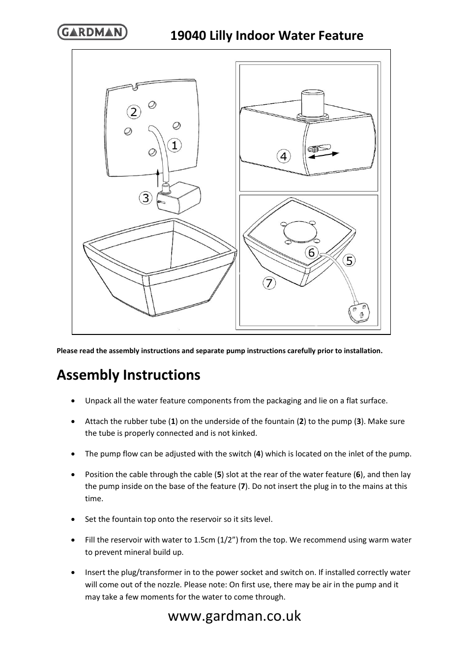 Gardman Lilly Indoor User Manual | 4 pages