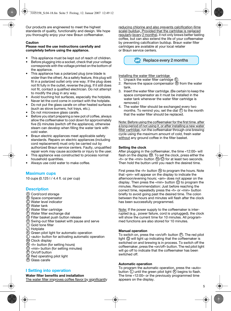 Braun KF580 User Manual | Page 5 / 15