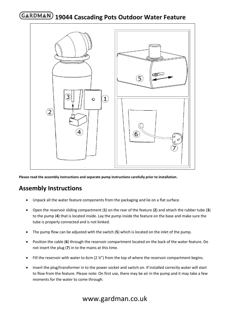 Gardman Cascading Pots Outdoor User Manual | 4 pages