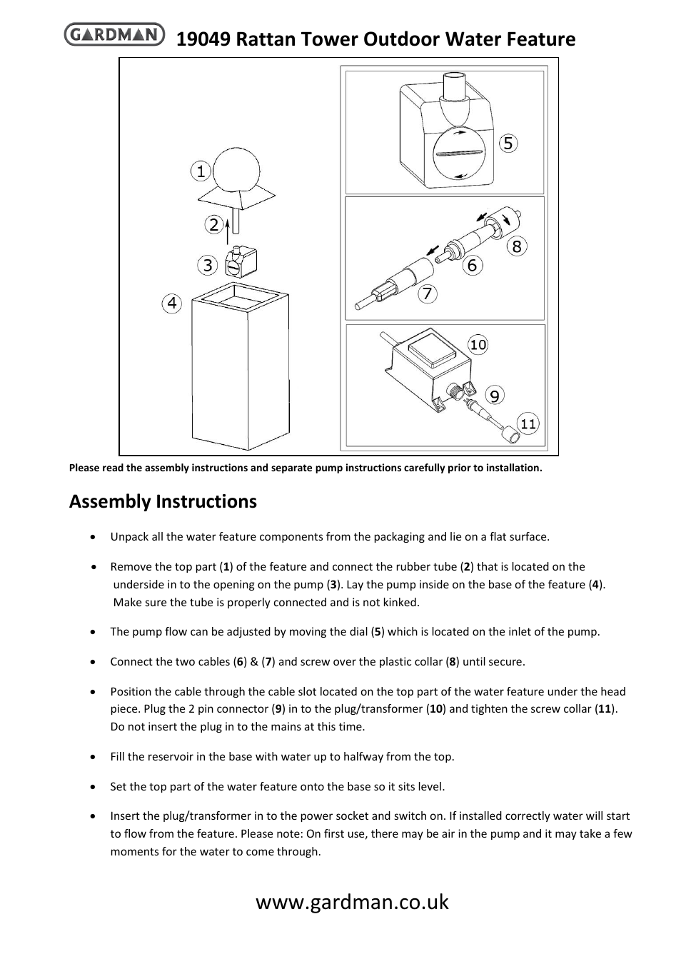 Gardman Rattan Tower User Manual | 4 pages